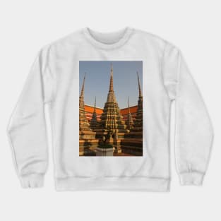 A group of small stupa at Phra Chedi Rai in Wat Pho temple, Bangkok Crewneck Sweatshirt